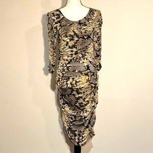 Snake print form fitting dress